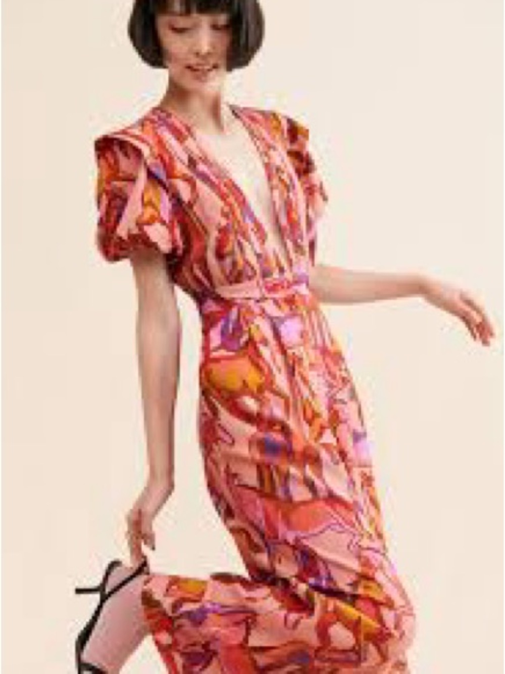 EUC Farm Rio Wild Horses Short-Sleeve Pleated Jumpsuit Sz L $265 SOLD OUT Horses